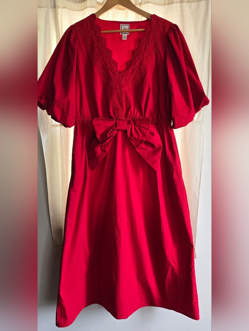 LÉA XL Red Cotton Cottagecore Whimsical